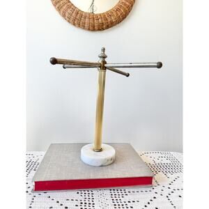 Vintage Italian Marble & Metal Towel Stand | Vintage Mug Rack
